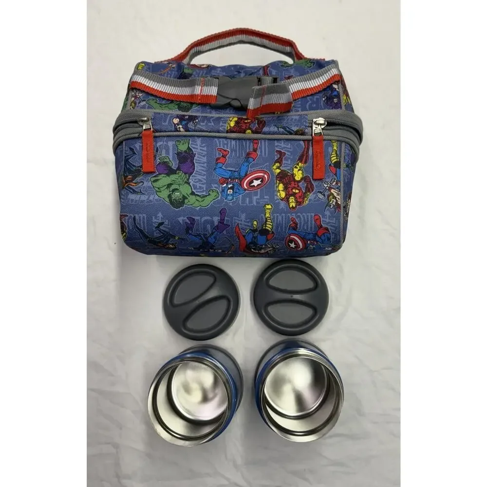 Pottery Barn Kids DC Marvel Hot Beverage Soup Containers With Lids Lunch Bag